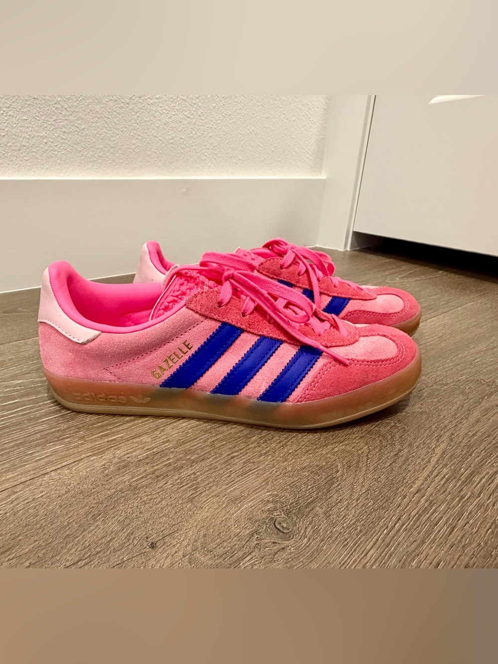 adidas Pink and Blue Gazelle Indoor Women's Sneakers Size 6.5